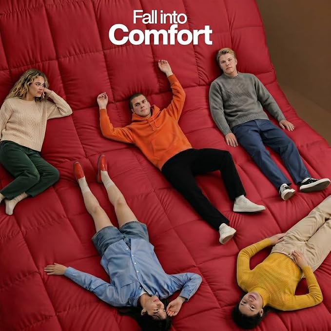Utopia Bedding Comforter King Size, Duvet Insert, Red, 90 x 102 Inches | Soft and Fluffy Down Alternative Bed Comforter, All Season, Breathable, Corner Tabs, Box Stitched, Durable, Machine Washable