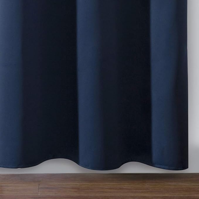 Navy Blue Thermal Blackout Curtains/42 x 95 Inch/Set of 2 Panels Room Darkening Curtains for Bedroom