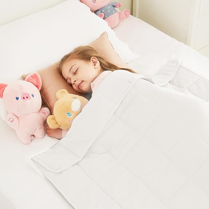 Weighted Blanket - 3 lbs White Heavy Blanket, 20"x30", Small Size Breathable Lap Blanket
