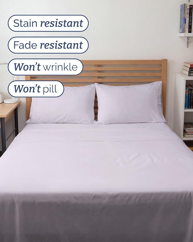 Full XL Sheets - 4 Piece Full XL Sheet Set - Breathable - Light Lavender | Hotel Luxury Bedding for Women & Men with Deep Pockets, Ultra-Soft, Comfy, Easy-Fit, Wrinkle Free & Fade Resistant, Oeko-Tex