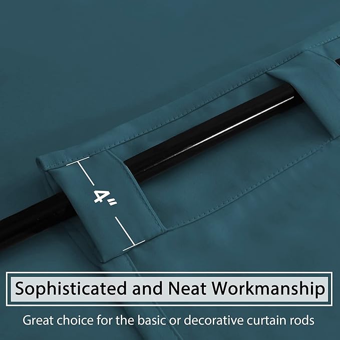 H.VERSAILTEX Blackout Curtains Thermal Insulated Window Treatment Panels Room Darkening Blackout Drapes for Living Room Back Tab/Rod Pocket Bedroom Draperies, 52 x 72 Inch, Dark Teal, 2 Panels