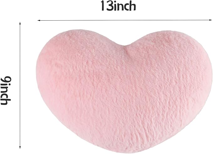 2PCS Throw Pillows Cute Room Decor Heart Pillow Home Decor Decorative Couch Pillows Bed Pillows Outdoor Pillows Valentine Gifts,Pink 9"*13"