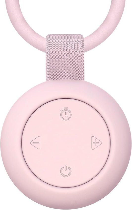 Portable Baby Sound Machine & Essentials for Babies & Kids-Pink | White Noise Machine[Timer Function][20 Soothing Sounds][15 Hours Battery Life]Travel,Registry,Gifts,Clips on Baby Stroller