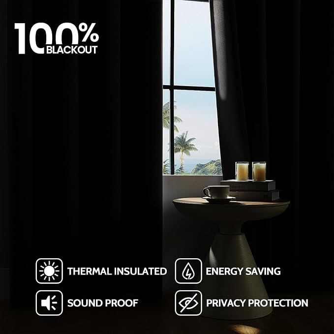 COSVIYA 100% Blackout Sage Green Linen Curtains & Drapes 90 Inch Length | Light Blocking Full Room Darkening Grommet Insulated Thermal Window Panels for Bedroom/Living Room,52x90 inches,2 Panels