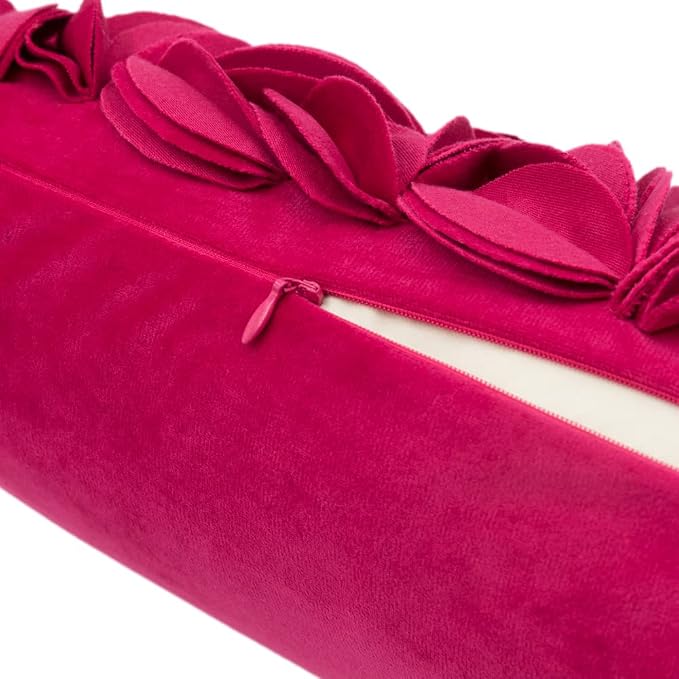 KINGROSE 3D Flower Cushion Cover Home Decorative Throw Pillow Cover Rectangular Pillowcase Sham for Couch Bed Living Room Sofa 12 x 20 Inches Velvet Rose Red | Rectangular Pillowcase, Home Decorative Throw Pillow Cover, For Couch Bed Living Room Sofa S...
