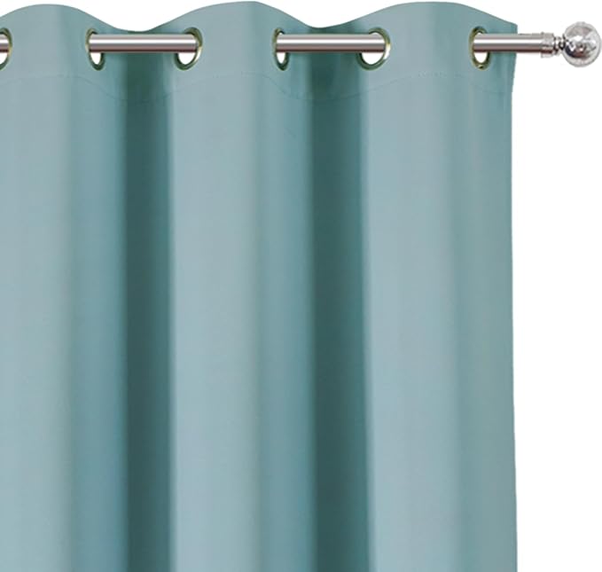 Stone Blue Blackout Curtains/38 x 54 Inch/Set of Two Panels Grommet Living Room Curtains