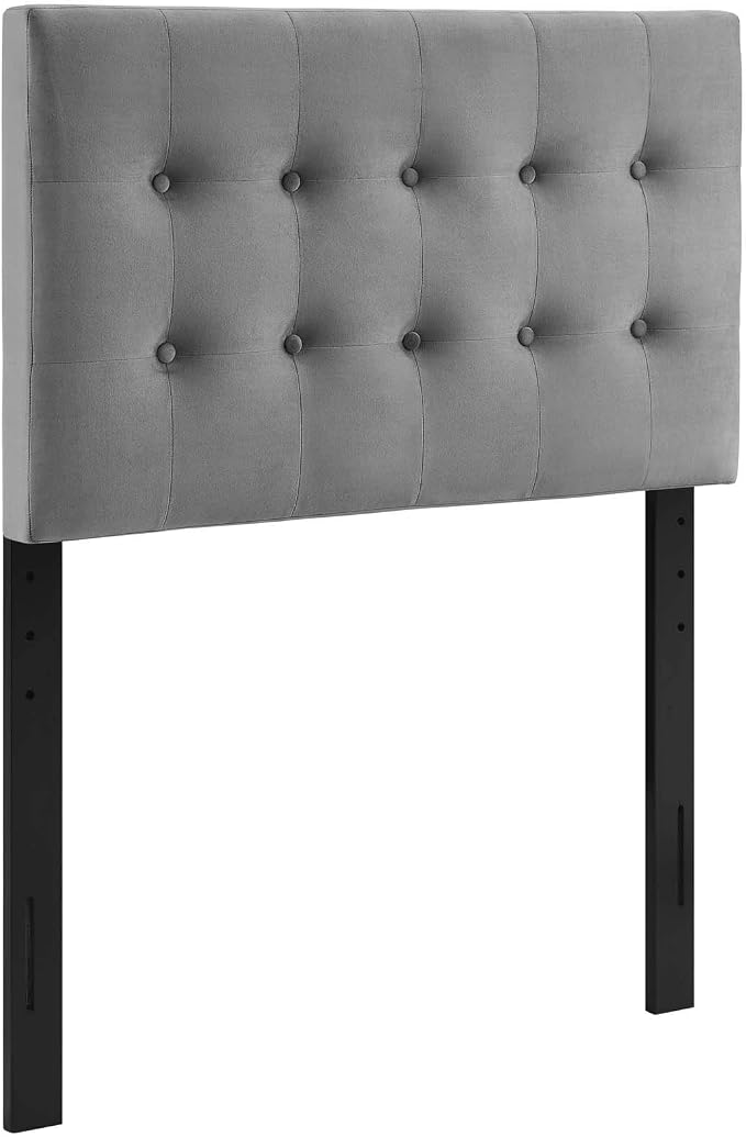 Modway Emily Twin Biscuit Tufted Performance Velvet Headboard, Gray