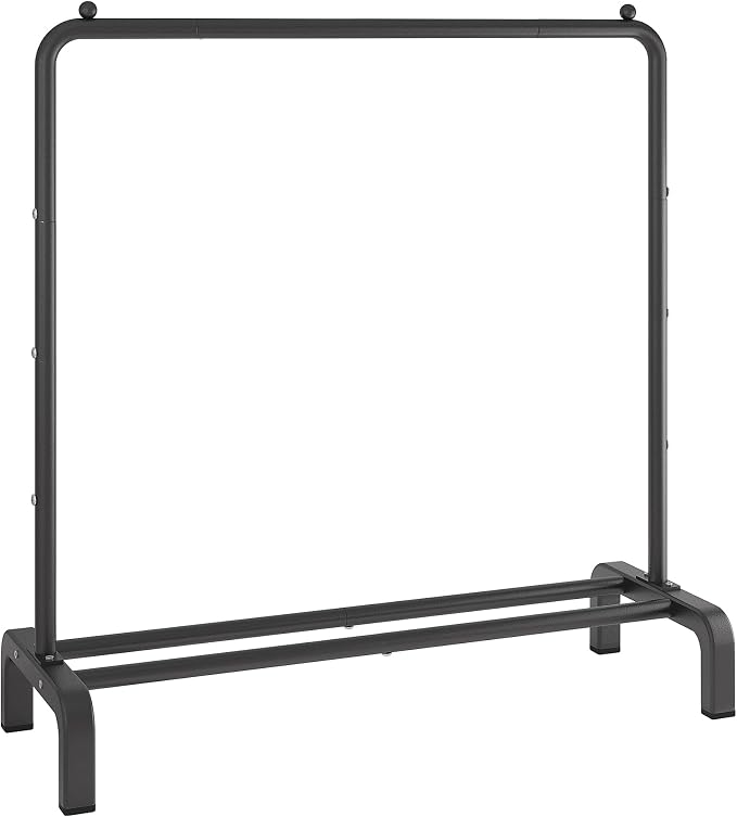 JIUYOTREE Garment Rack Clothing Clothes Rack for Clothes Organizing Black | Metal 43.3 Inches Garment Rack Clothing Clothes Rack with Bottom Shelf for Hanging Clothes Coats Skirts Shirts Sweaters Black