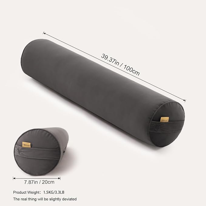 Body Pillow for Adults,Long Round Pillow,Big Cylindrical Pillow,Large Full Bolster Pillows for Side Sleepers (Steel Gray, 39.37"*7.87")