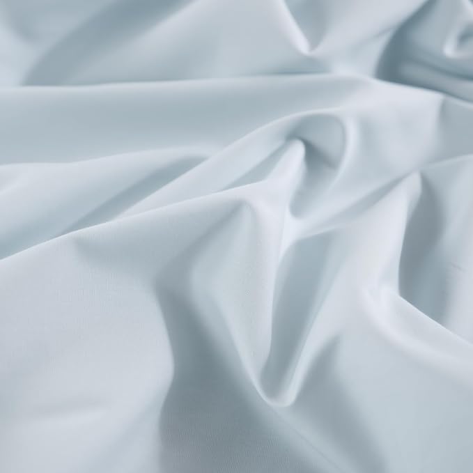 NEXHOME PRO Duvet Cover Set Queen Size Linen Look Textured Natural 100% Organic Cotton Duvet Cover 3 Pieces Bedding Set with Zipper Closure, Soft, Light Baby Blue (No Comforter)