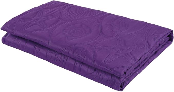 Legacy Decor 3 PCS Shell & Seahorse Bedspread Quilt,Purple, King Size | Reversible, All Season, Coverlet Oversize, Purple Color, King Size, Shell & Seahorse Pattern, 3 PCS Set