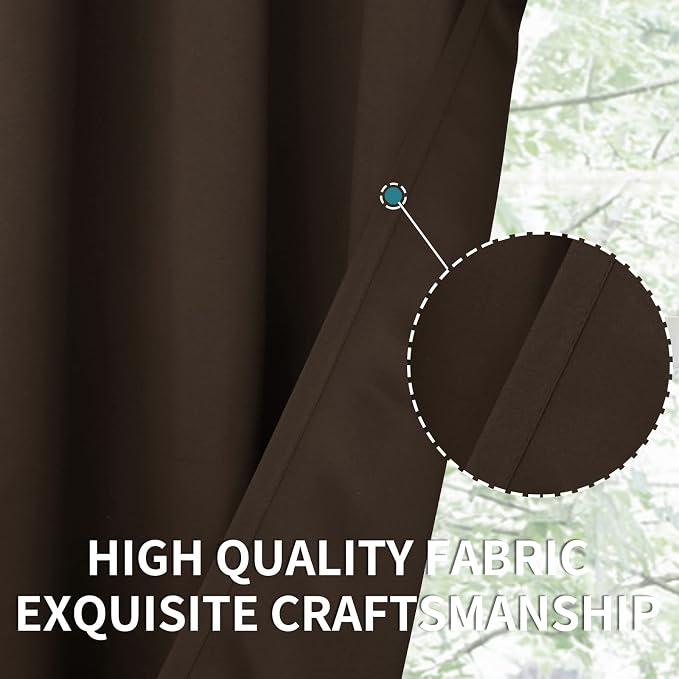 BGment Blackout Curtains for Bedroom - Grommet Thermal Insulated Room Darkening Curtains for Living Room, Set of 2 Panels (52 x 72 Inch, Brown) | Grommet Top, Black Out, Room Darkening, Sunblock, Thermal Insulated, Window Drapes for Kids Boys Room, 52x...