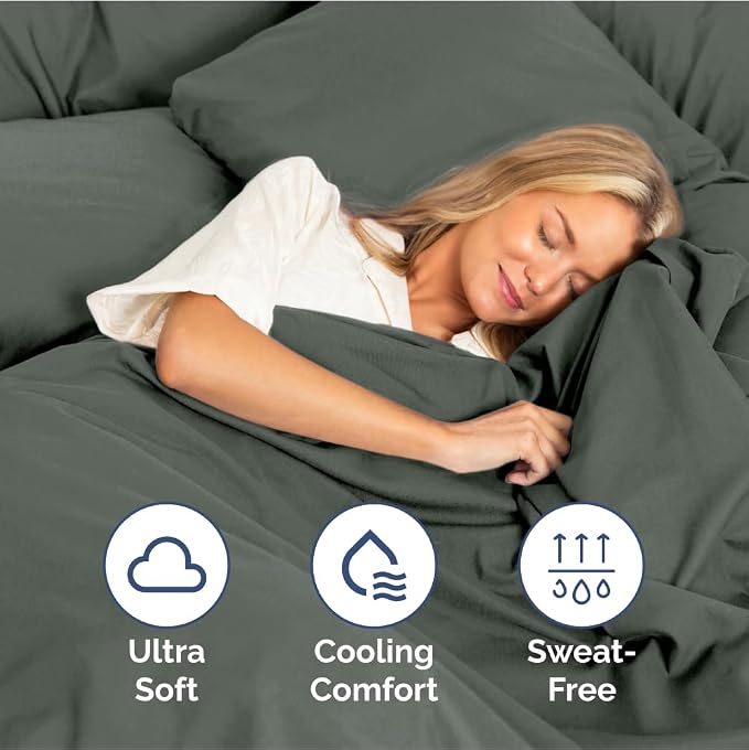 King Size 4 Piece Sheet Set - Ultra Soft & Cooling Sheets - Gunmetal Grey | Fits 8 Inch to 16 inch Mattress, Wrinkle Free & Fade Resistant with Deep Pockets, Breathable, Comfy Hotel Luxury Bedding