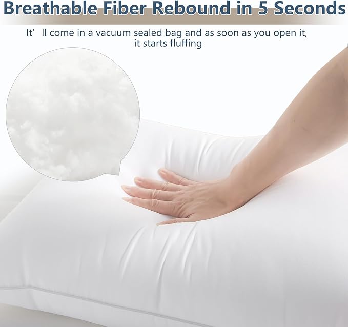 CozyLux Soft Supportive Bed Pillows for Side and Back Sleepers, Oeko-Tex Certified Down Alternative Filling, Hotel Quality Fluffy Sleeping Pillow, White, King - 19" x 34", 4 Pack