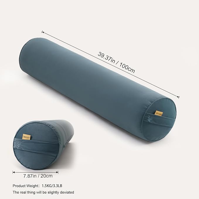 Body Pillow for Adults,Long Round Pillow,Big Cylindrical Pillow,Large Full Bolster Pillows for Side Sleepers (Slate Blue, 39.37"*7.87")