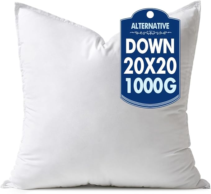 MIULEE 20x20 Inch Synthetic Down Alternative Pillow Insert | Decorative Throw Pillow 20 x 20 Inch Body Bed Sleeping Ultra Soft Fluffy Form for Sofa Couch Bed