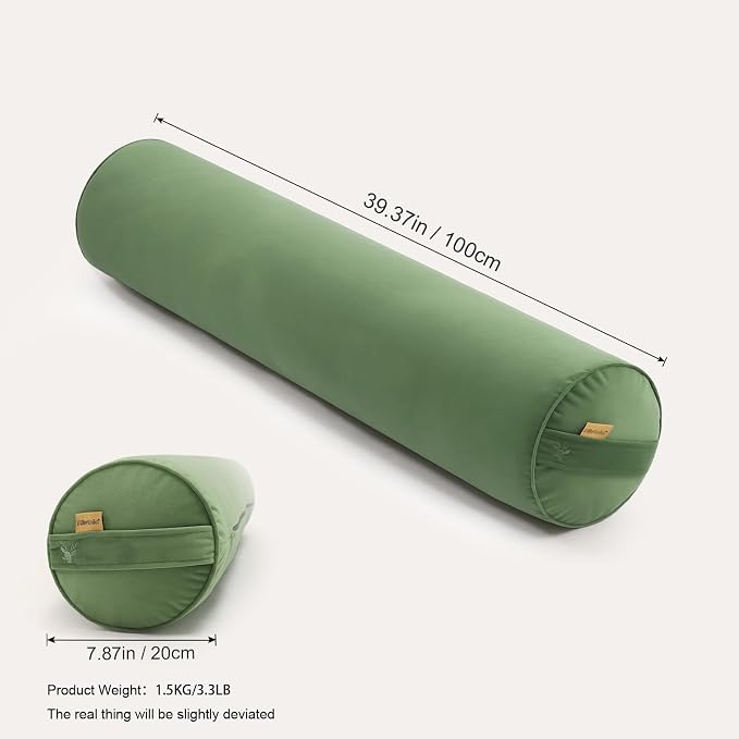 Body Pillow for Adults,Long Round Pillow,Big Cylindrical Pillow,Large Full Bolster Pillows for Side Sleepers (Olive Green, 39.37"*7.87")