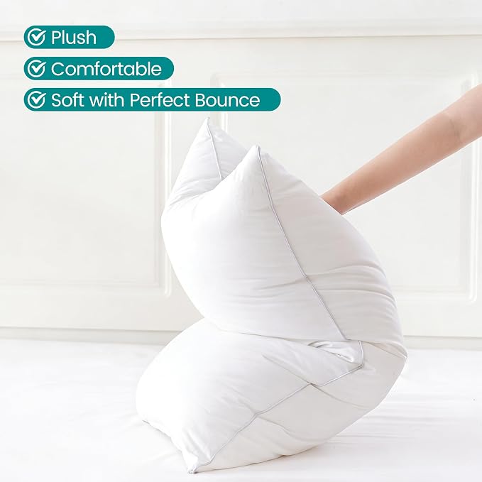 Oubonun 12"x16" Throw Pillow Insert – Plush and Supportive Decorative Cushion with 100% Cotton Cover, for Couch, Sofa, Bed, Chair – Pack of 1