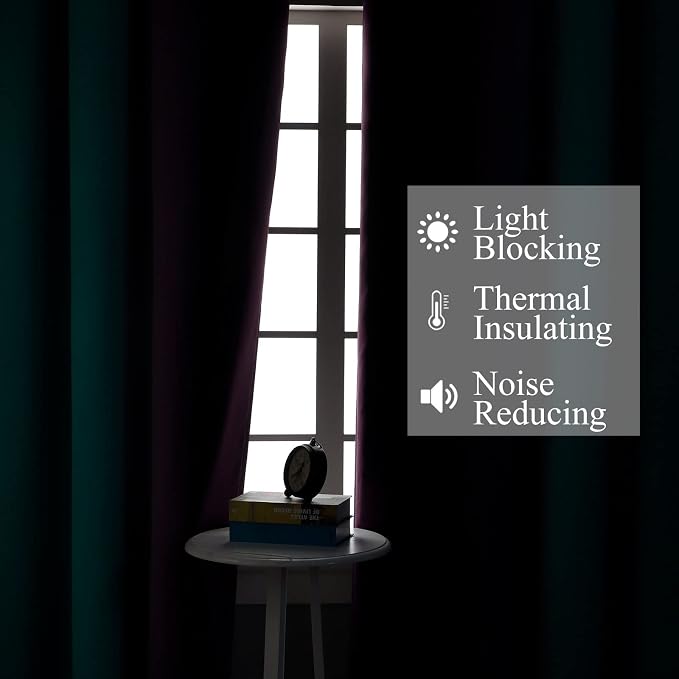 Ombre Teal and Purple Blackout Curtains for Kids Bedroom | Room Darkening Thermal Insulated Gradient Curtains, Full Light Blocking Grommet Drapes for Living Room,42Wx63L Inch, 2 Panels