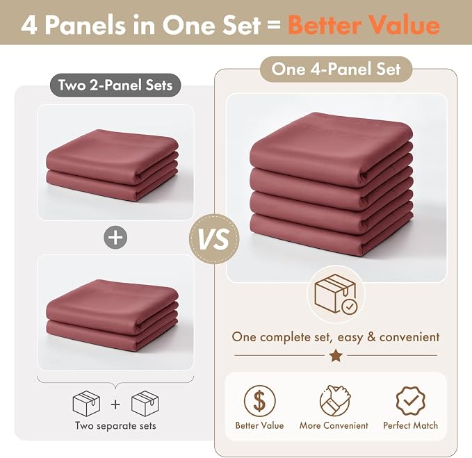 MIULEE 84 Inch Length Dusty Rose Blackout Bedroom Curtains Set of 4 | Thermal Curtains for Summer Heat, Light Blocking Privacy Bedroom Window Drapes, Top&Bottom Rod Pocket, Living Room
