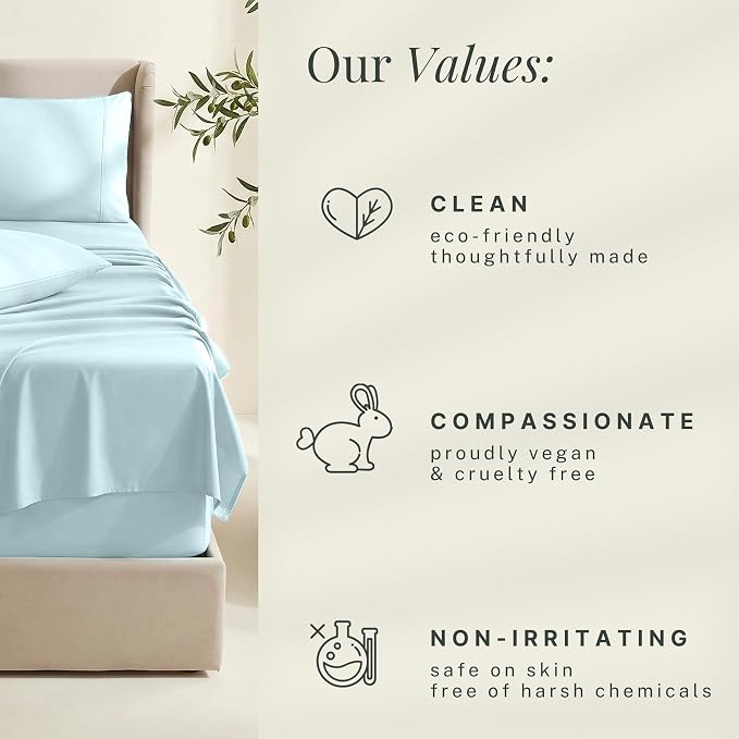 Hearth & Harbor Extra Deep Pocket Sheets - Fits Mattress 18-24 Inches Deep - Extra Deep Pocket Split King Size Sets - 7 Piece Split King Size - Aqua Blue