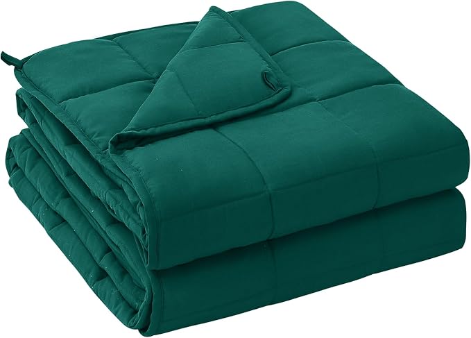 King Size Weighted Blanket for Adults (20 lbs, 80” x 87”, Dark Green) Cooling Heavy Blanket for Sleeping Perfect for 190-210 lbs, Breathable Blanket for Adults & Couple All Season, Machine Washable