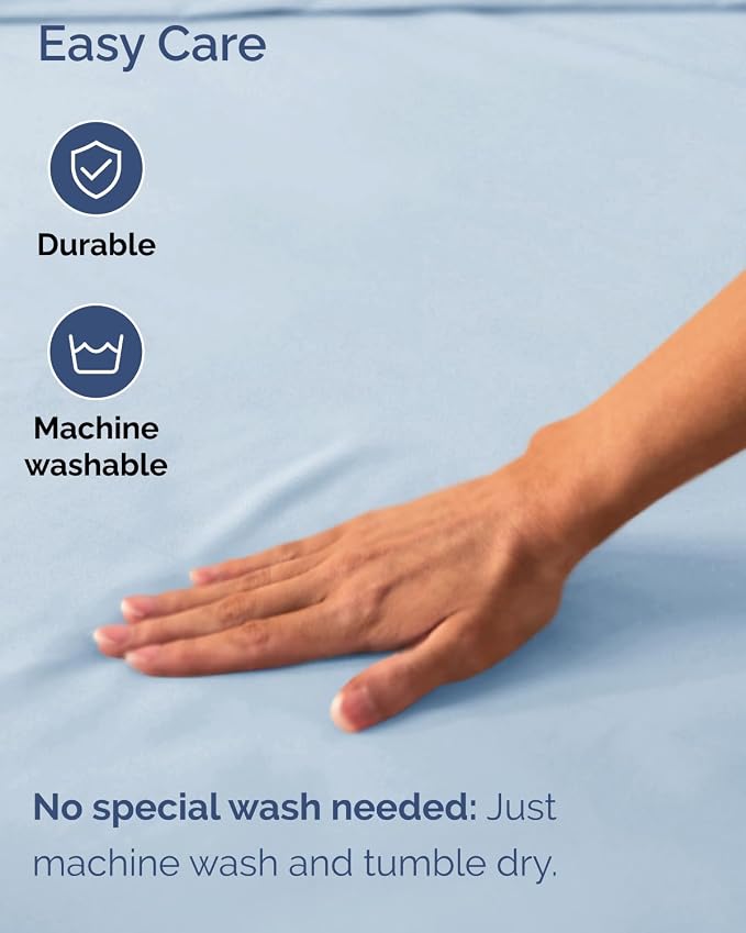 2 Pack Extra Deep Twin XL Fitted Sheets with Extra Deep Pockets - Sky Blue | Hotel Luxury Bottom Fitted Sheets Only, Soft, Fade & Wrinkle Free, Breathable & Comfy, All Around Elastic Fitted Sheets
