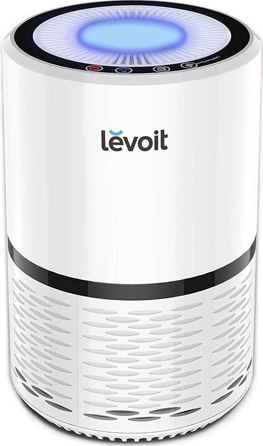 Levoit Air Purifier for Home Pets Bedroom, Air Purifiers Quiet Operation | High-Efficiency Filter for Smoke, Dust, Pollen, Odors in Office Nursery, Optional Night Light, AHAM VERIFIDE, LV-H132, White