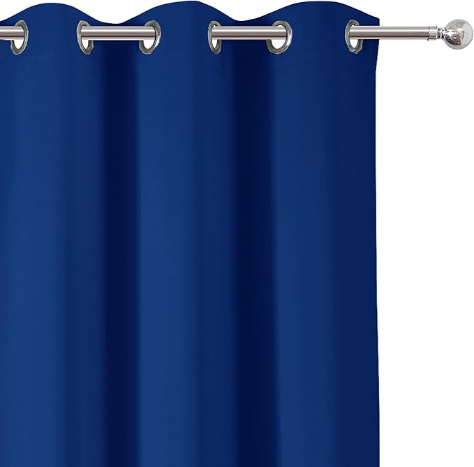 Blackout Curtains 38 x 63 inch/Royal Blue Curtains Set of 2 Panels/Thermal Insulated Room Darkening Bedroom Curtains