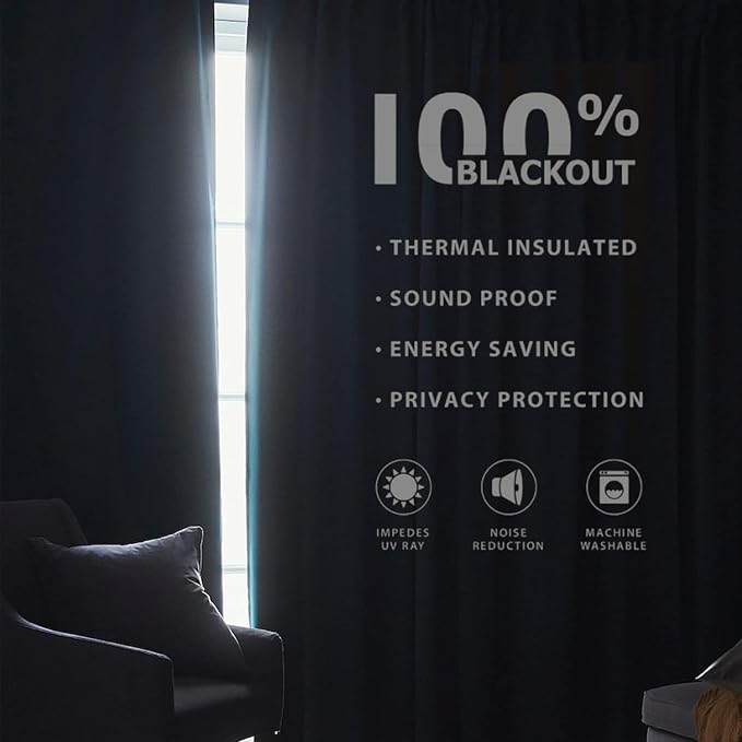 Joydeco Faux Linen Blackout Curtains for Bedroom,White Blackout Curtains 84 inches Long,100% Blackout Solid Thermal Insulated Window Drapes Luxury Decor for Living Room（W52xL84 Inch,White）