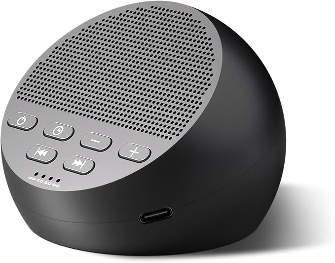 Portable Sound Machine White Noise Machine Nonstop 30 Soothing Sounds for Baby Kids Adults Pink Noise Sleep Machine 36-Level Vol Auto-Off Timer Memory Function for Home Travel Office