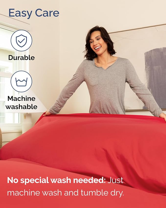 Flex Top Split Head King Sheet Set - 4 Piece Extra Deep Sheets - Red | Easily Fits 18 to 24 inch Mattress, Ultra Soft, Wrinkle & Fade Free with Extra Deep Pockets, Comfy Hotel Luxury Bedding