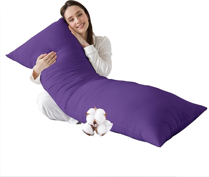 SHOUREN Large Body Pillow,Long Bed Pillow for Adults,20x54in | Breathable,sweat-absorbing,skin-friendly,medium firmness for side sleepers,multiple application