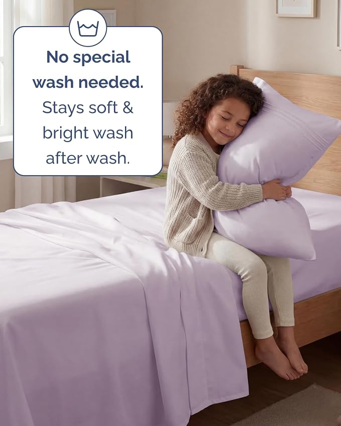 Twin Size 3 Piece Sheet Set - Breathable & Cooling Sheets - Light Lavender | Hotel Luxury Bed Sheets for Women & Men, Deep Pockets, Easy-Fit, Extra Soft and Wrinkle Free Sheets, Oeko-Tex Bed Sheet Set