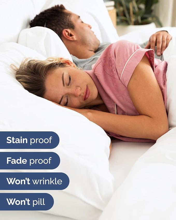 Flex Top Split Head King Sheet Set - 4 Piece Extra Deep - Antique White | Easily Fits 18 to 24 inch Mattress, Ultra Soft, Wrinkle & Fade Free with Extra Deep Pockets, Comfy Hotel Luxury Bedding