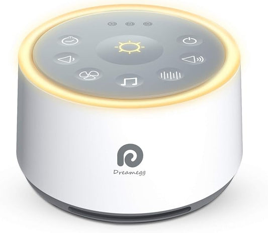 Dreamegg D1 Sound Machine Baby - White Noise Machine for Baby with Night Light, 24 High Fidelity Sounds, Timer & Memory Feature, Noise Machine with Nursery Lamps for Adults, Home, Office (White)