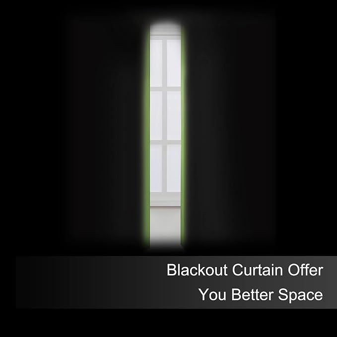 Blackout Curtains 52 x 45 inch/Light Green Curtains Set of 2 Panels/Thermal Insulated Room Darkening Bedroom Curtains