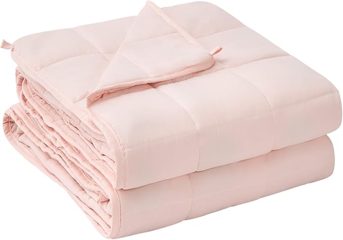 yescool Weighted Blanket for Adults (17 lbs, 60" x 80", Pink) Cooling Heavy Blanket for Sleeping Perfect for 160-180 lbs, Queen Size Breathable Blanket with Premium Glass Bead, Machine Washable