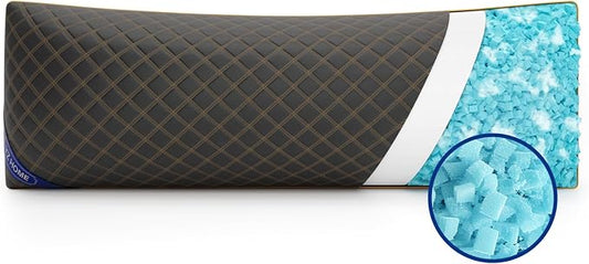 YZ HOME Long Body Pillow for Adults - Firm Body Pillow Insert with Shredded Blue Memory Foam, Adjustable Height, Soft Support for Side Sleeping, Pregnant Women, Washable (20x54 Inch, Grey) | Firm Body Pillow, Adjustable Height, Soft Support for Side Sl...