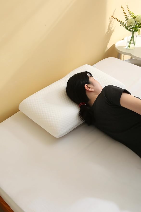 CSDLF Memory Foam Bed Pillows, Pillow for Side and Back Sleeper, Pillow for Neck Pain Relief, Washable Removable Cover, Soft, White (Standard)