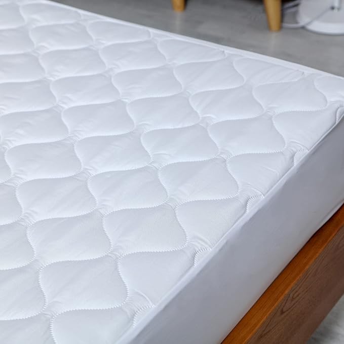 Kingnex Quilted Waterproof RV King Mattress Protector 72x80 | Padded Fitted Cover for Narrow King Camper Bed with Stretchy Skirt, Soft Brushed Microfiber Surface