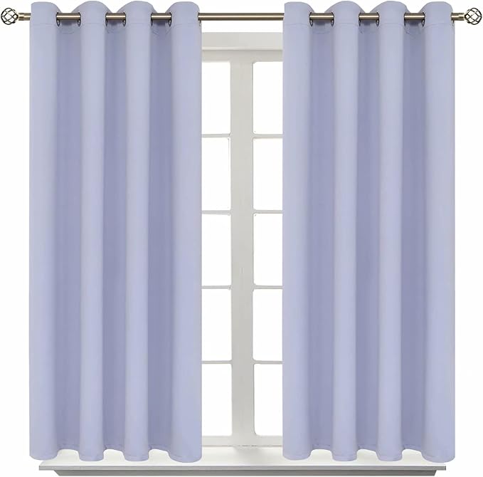 BGment Short Curtains for Small Window 45 Inch Long - Lavander 2 Panels | Grommet Top, Light-Blocking, Sunblock, Thermal Insulated, Window Drapes for Kids Boys Room, 52x45 Inch