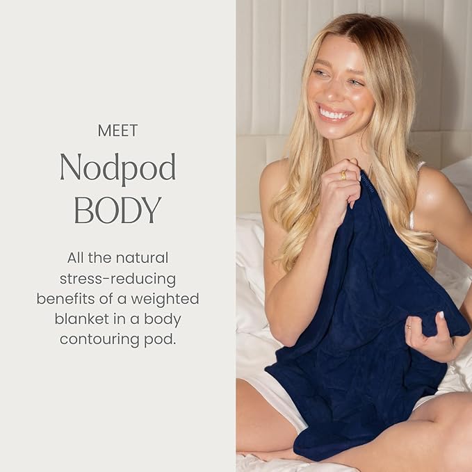 nodpod Body 6.5lb Patented Compact Weighted Blanket | Perfect for Relaxation, Lounging, Napping, Sleeping & Travel, Glass Bead Filled, Machine Washable, 29" x 24", Midnight