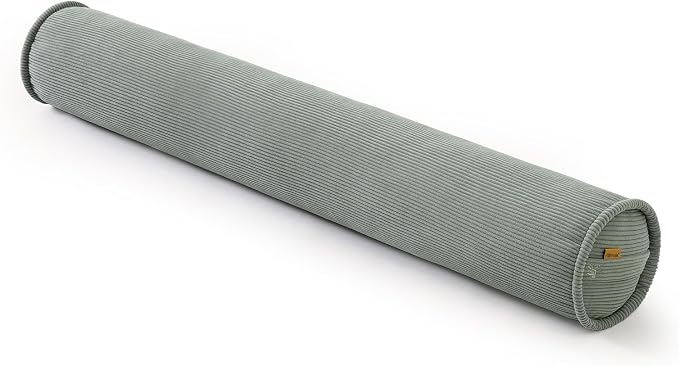 Long Bolster Pillow for Bed – Soft Corduroy Body Pillow for Adults, Ergonomic Full-Length Support for Better Sleep,59 x 7.87 Inches,Grey Green