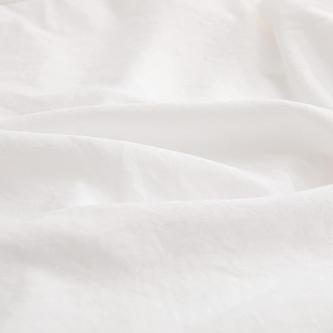 White Pillowcases, King Pillowcases Set of 2, Offwhite Ruffle Pillow Shams, Cute Pillow Covers 2 Pack (King (20''x36''), White)