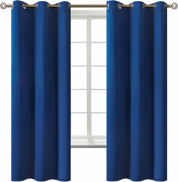 BGment Royal Blue Blackout Curtains for Bedroom 63 Inch Long - 2 Panels | Grommet Top, Black Out, Room Darkening, Sunblock, Thermal Insulated, Window Drapes for Kids Boys Room, 42x63 Inch