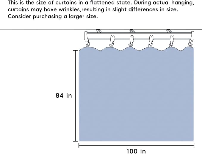 MaKefeile Room Divider Curtains Total Blackout Privacy Curtain Panel Room Thermal Insulated Noise Reduction Curtains for Bedroom Window Living Room Ceiling Track Curtain W 8.3 ft × H 7 ft Grey