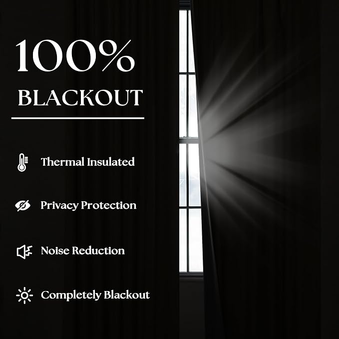 Beige White Pinch Pleated Blackout Linen 92 Inch Long Curtains 60 Inch Wide | 100% Black Out, Memory Trained, Pinch Pleat with Back Tab, Energy Efficient, Thermal Insulated Window Drapes W60xL92 1 Panel