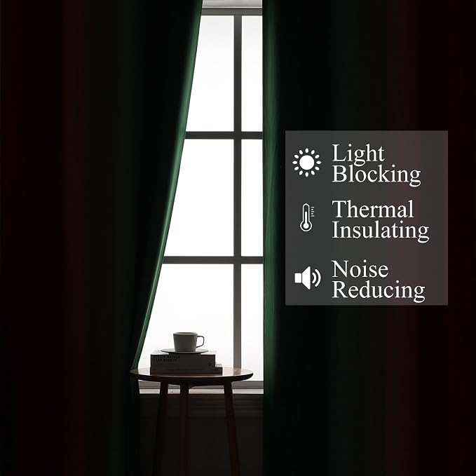 Red and Green Ombre Blackout Curtains 52Wx63L 2 Panels | Ombre Christmas Curtains for Bedroom,Thermal Insulated,Room Darkening,Energy Saving,Grommet Window Drapes for Living Room