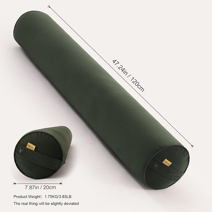 Body Pillow for Adults,Long Round Pillow,Big Cylindrical Pillow,Large Full Bolster Pillows for Side Sleepers (Jade Green, 47.24"*7.87")